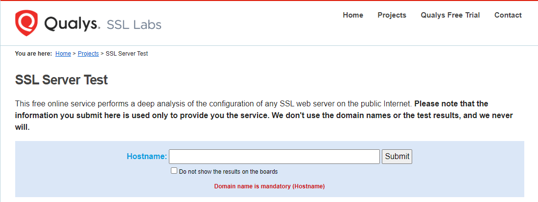 Тест SSL-сервера.