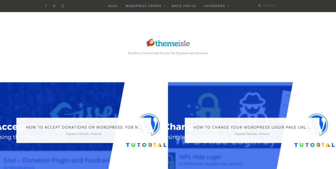 The Themeisle blog homepage.