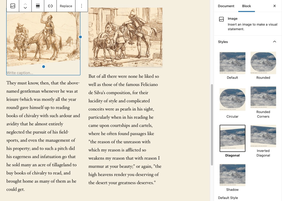 How to change the content and style in a Block Pattern