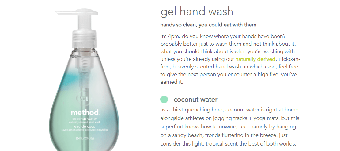 A product description for hand wash.