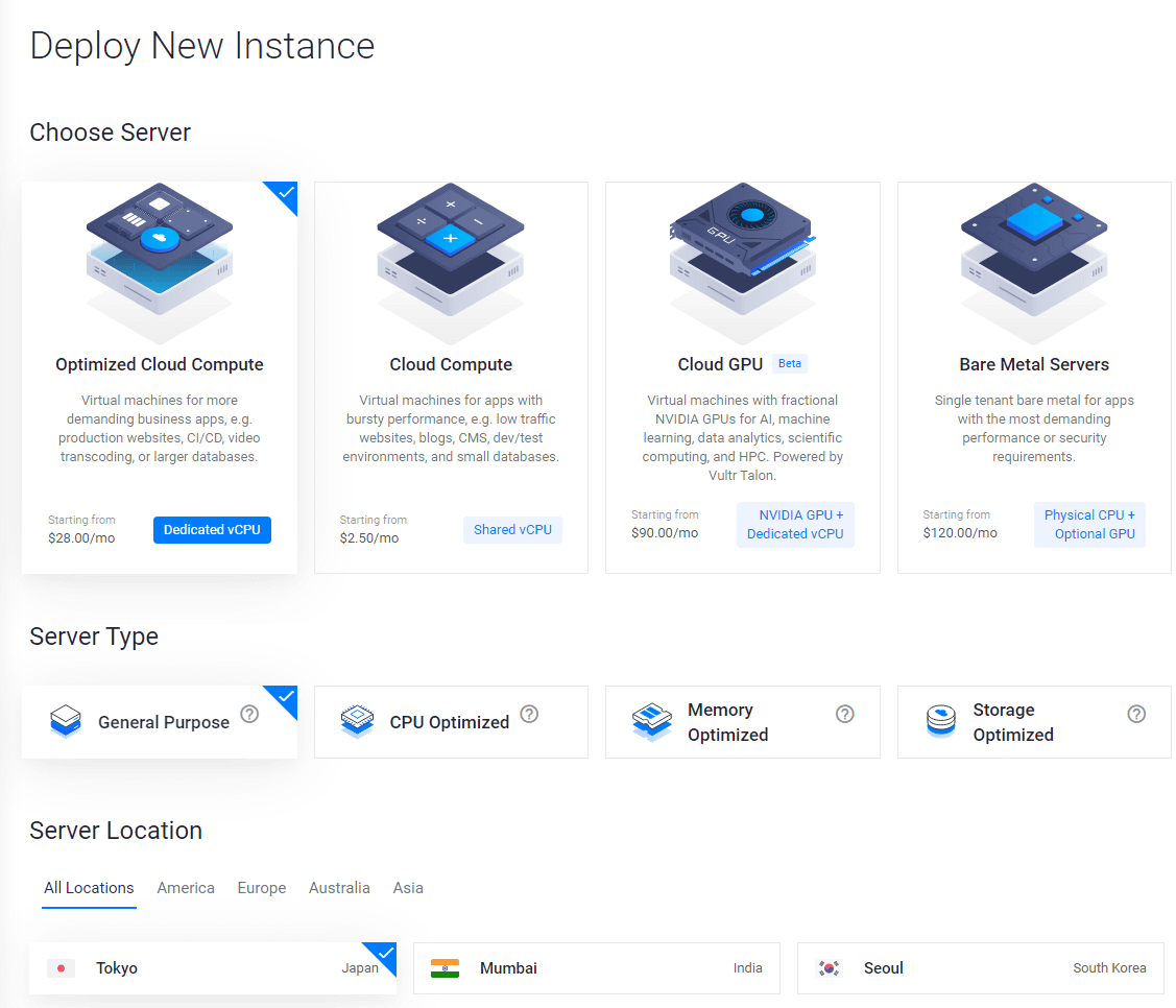 Setting up a new cloud hosting server