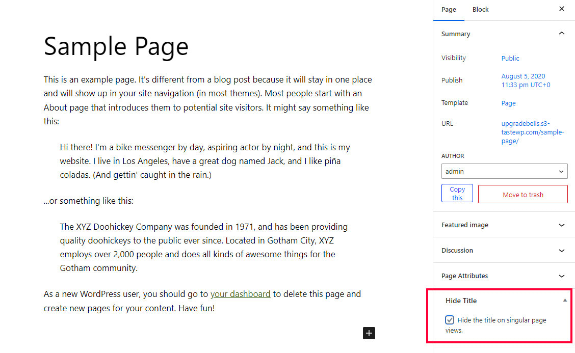 Hiding individual pages or post titles using a plugin