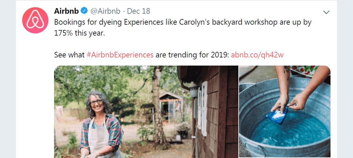 An example of Twitter marketing from AirBNB.