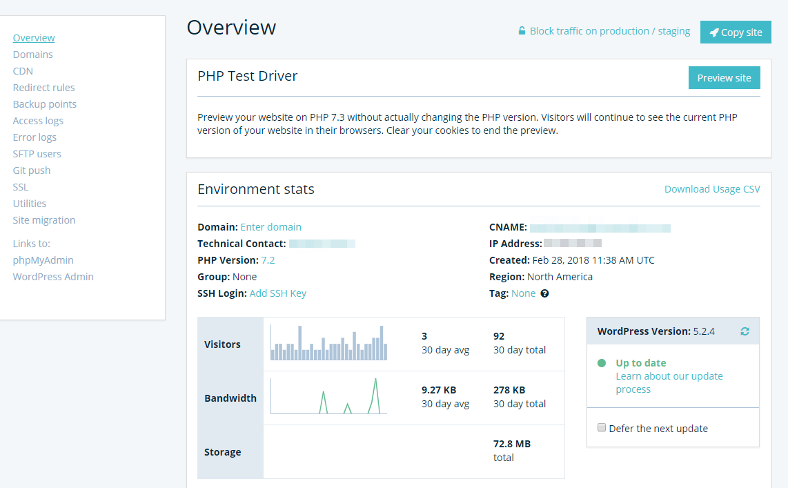 Managing your WPEngine WordPress website.