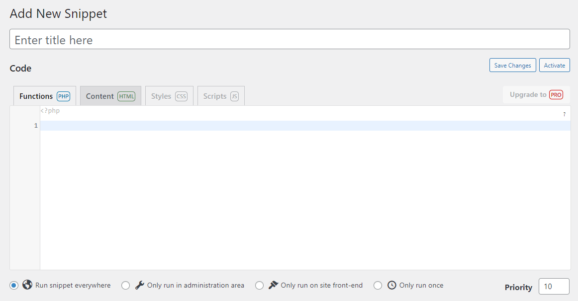 Adding new snippet in Code Snippet.