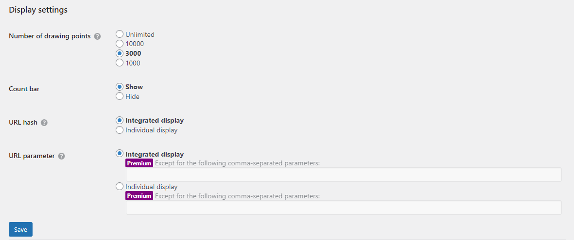 Aurora Heatmap display settings.