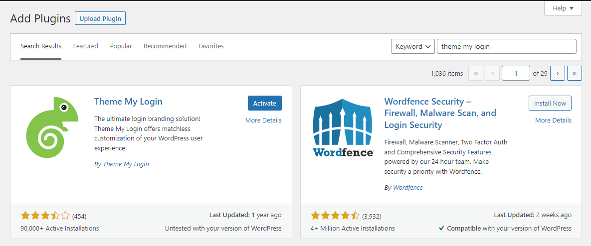 Installing Theme My Login to create a WordPress custom reset password page.