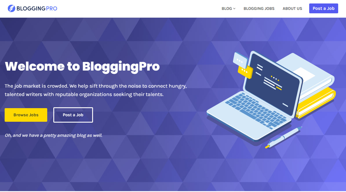 BloggingPro homepage.