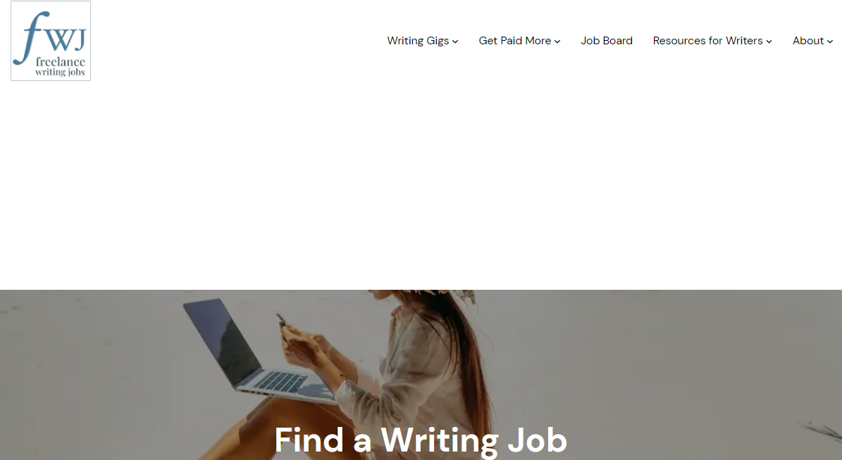 Best freelance writing sites: Freelance Writing Gigs homepage.