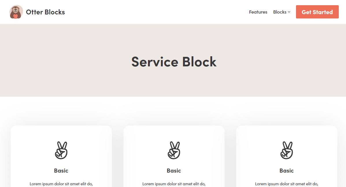 Сервисный блок от Otter Blocks — отличная функция, которая может помочь вам создать веб-сайт юридической фирмы.
