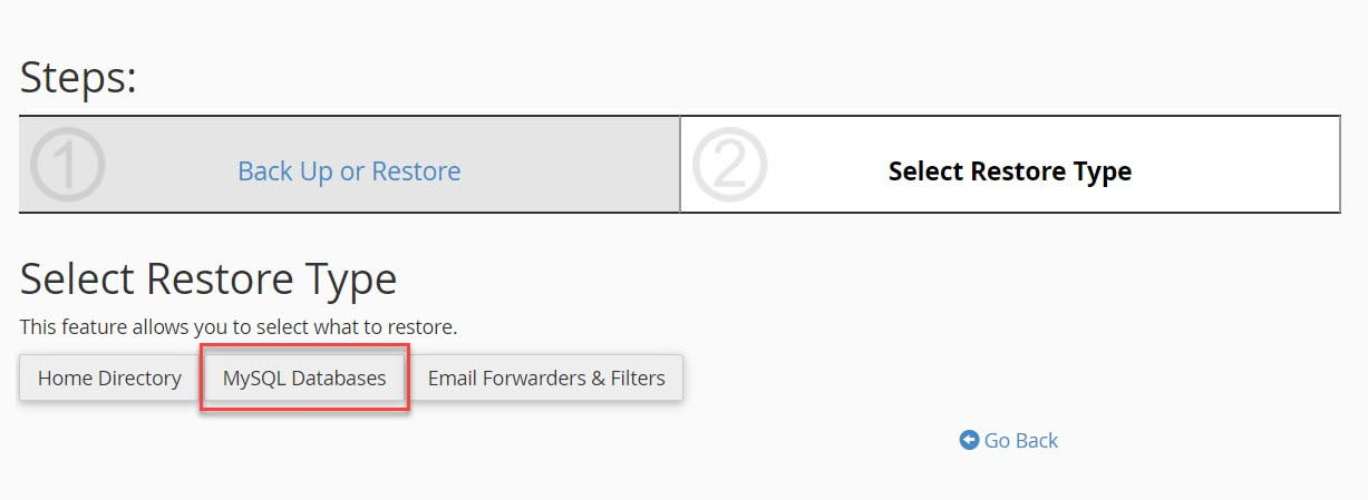 How to restore WordPress database from backup using cPanel