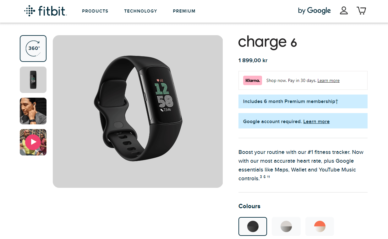 A product description for a FitBit.