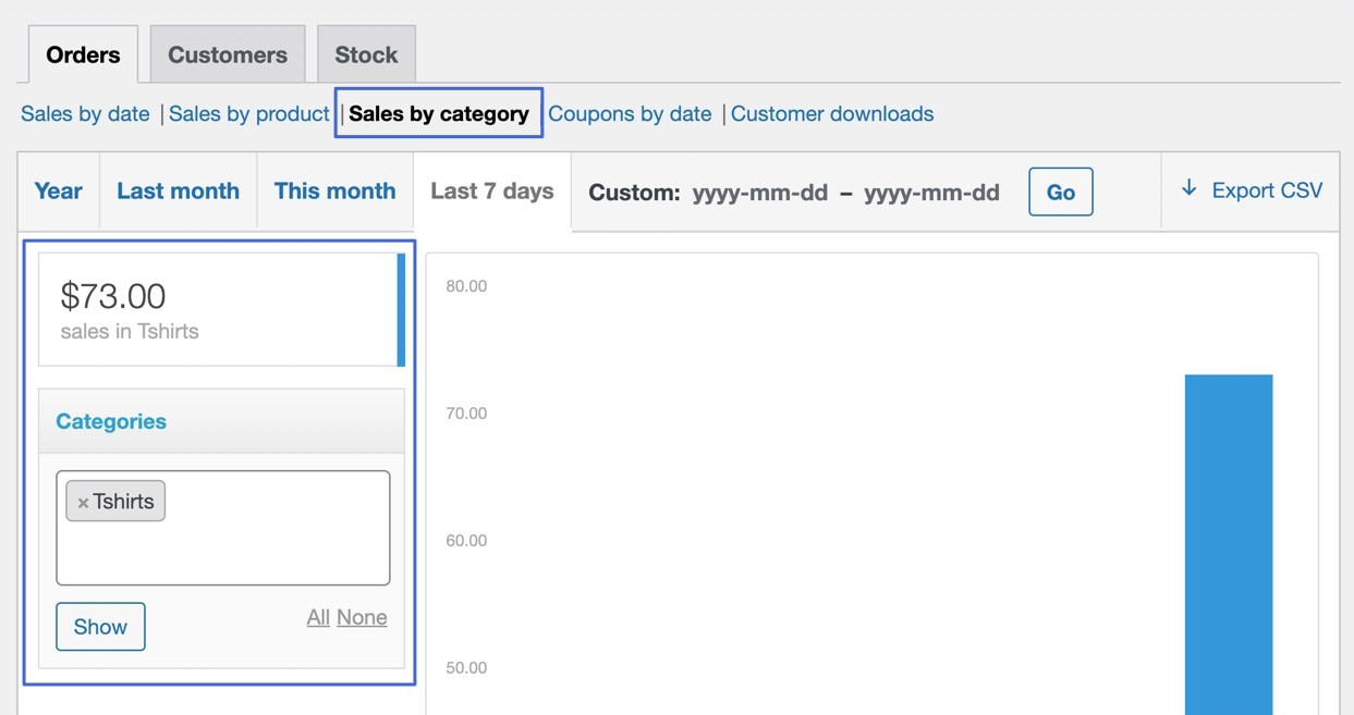 фильтр для категорий продуктов при использовании WooCommerce для экспорта заказов через CSV