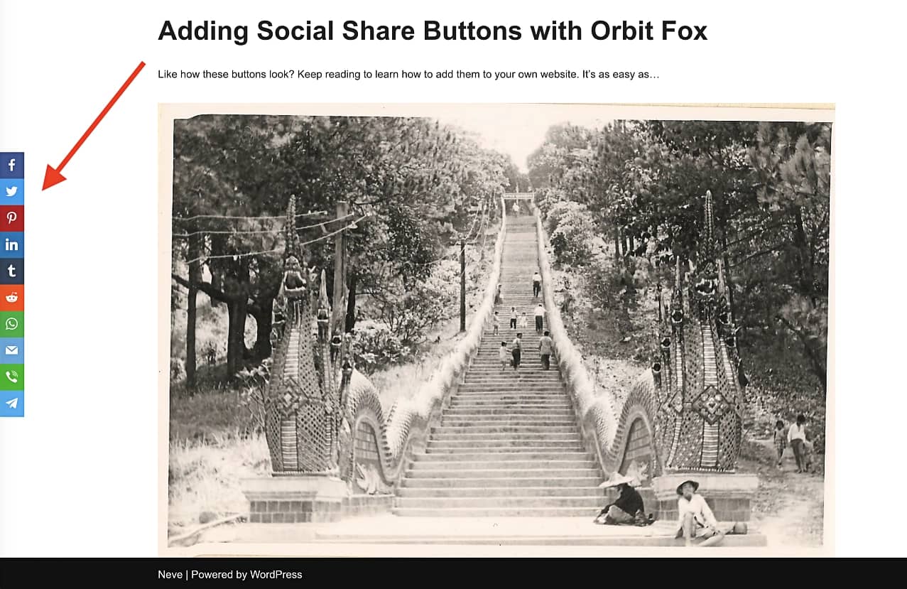 Add social share buttons to WordPress with Orbit Fox