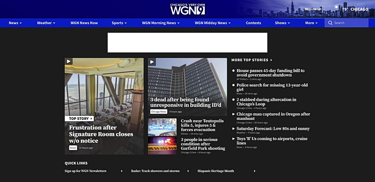 Chicago WGN9 News Website uses WordPress