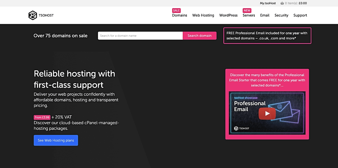 tsoHost is a dedicated cheap UK hosting provider.