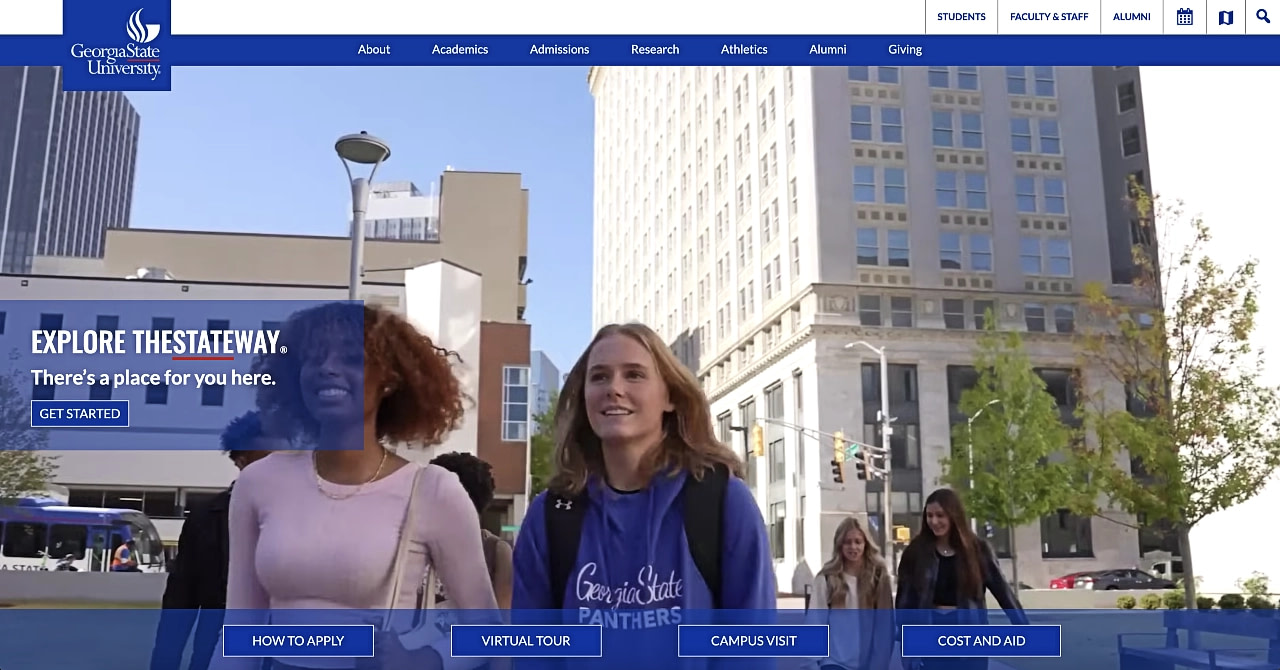 Georgia State University website is powered by WordPress