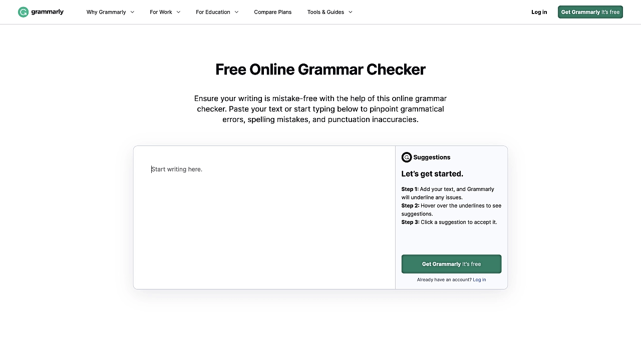 Grammarly offers one of the best free grammar checkers on the web.