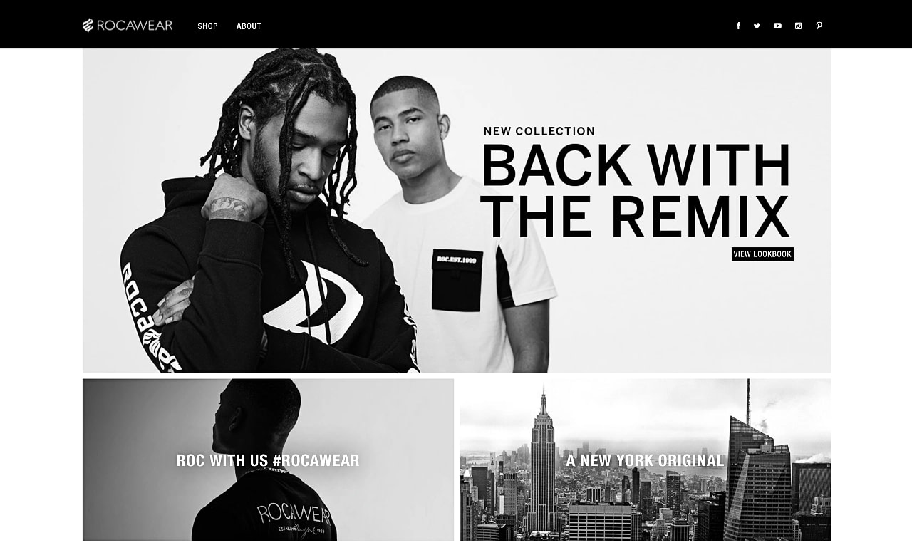 Rocawear homepage runs on WordPress