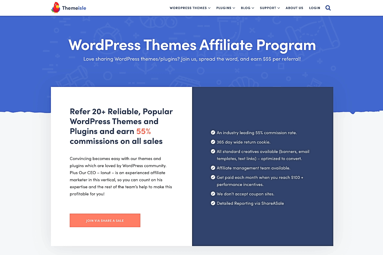 Themeisle Affiliate Program Page