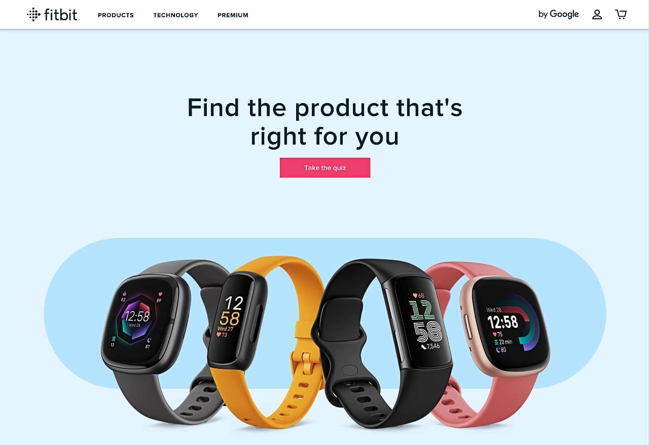 Fitbit has a simple landing page design but it is very effective.