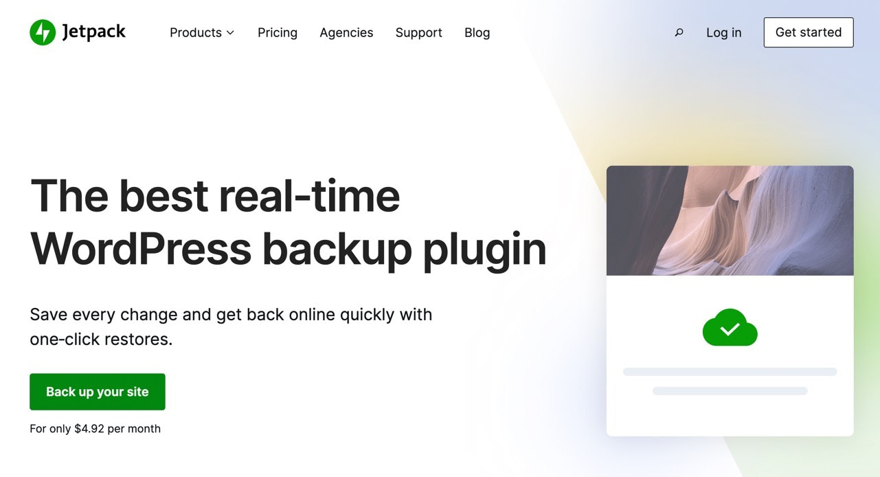 Jetpack provides a quality backup solution called VaultPress