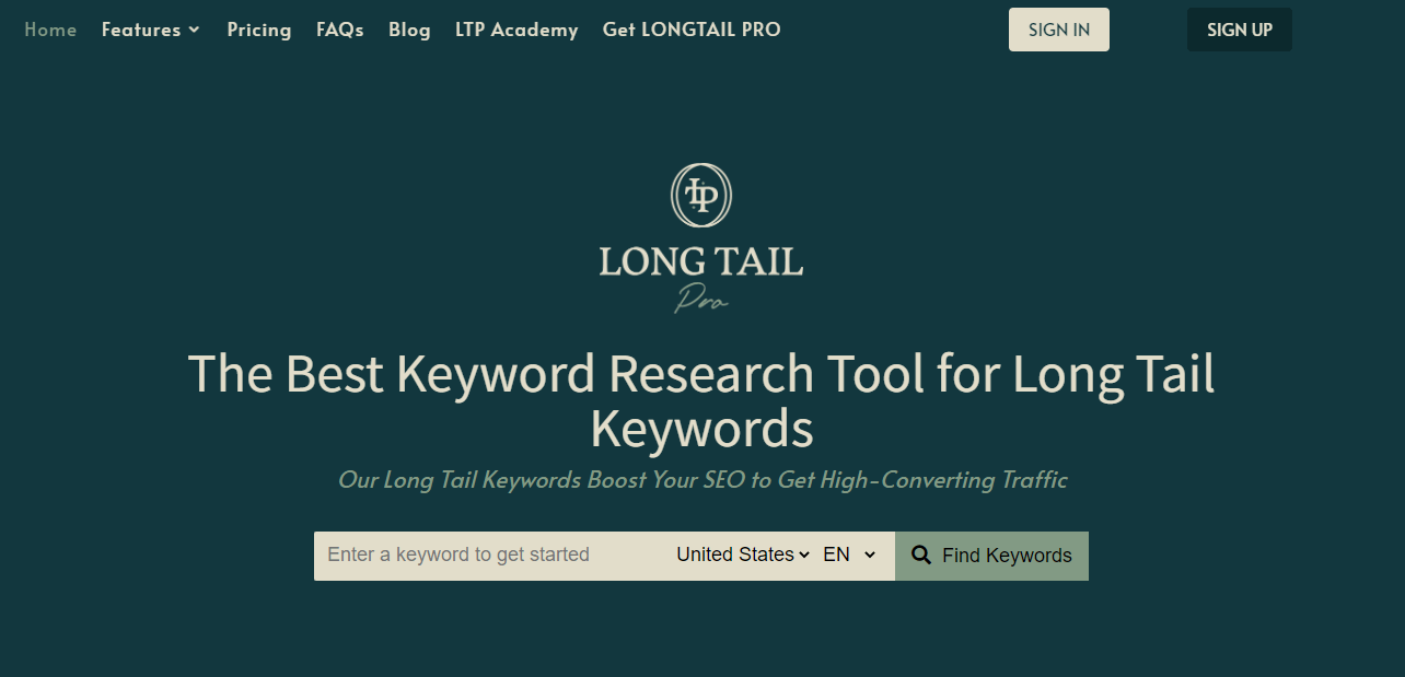 Long Tail Pro is one of the best keyword research tools that's designed for identifying long tail keyword opportunities.