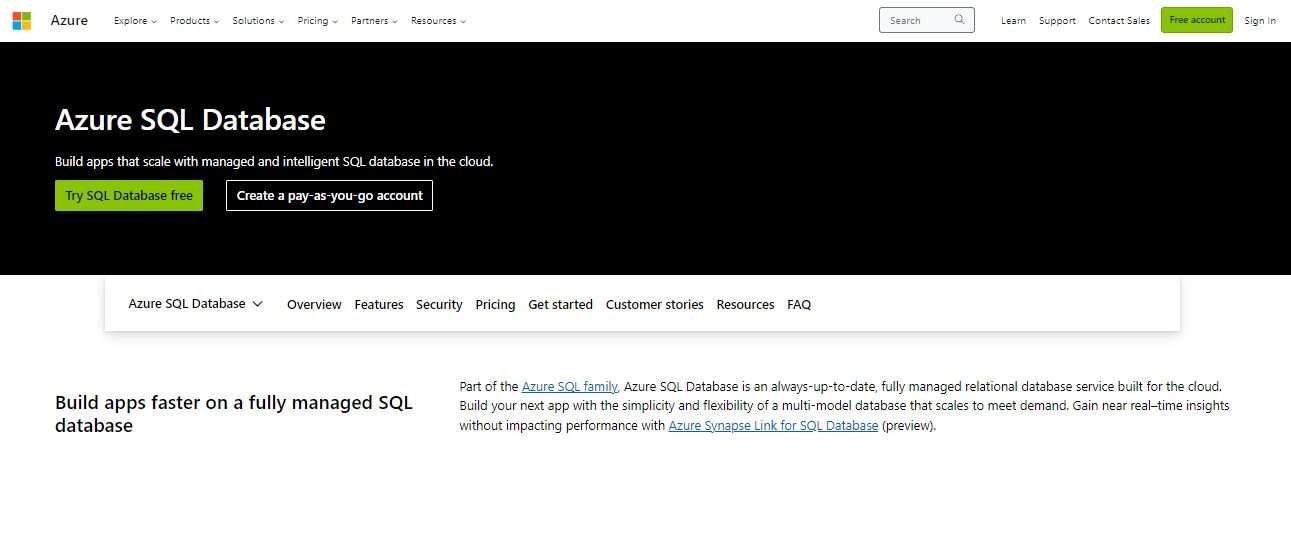 Microsoft Azure SQL Database.