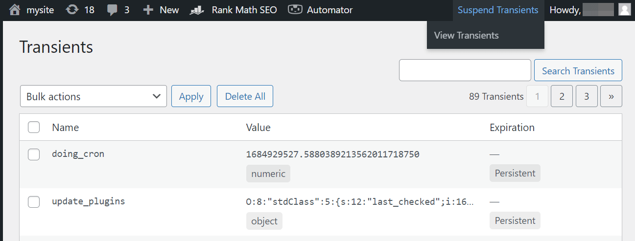 Suspending Clients in WordPress.