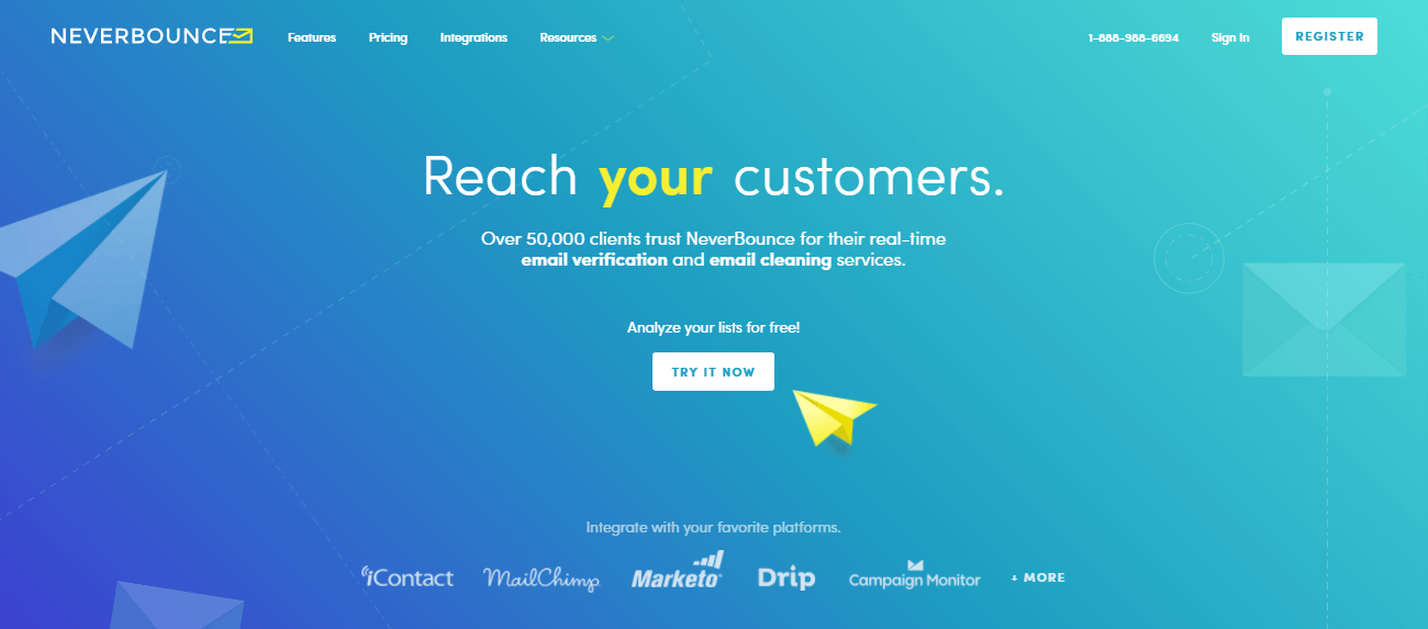 The NeverBounce website.