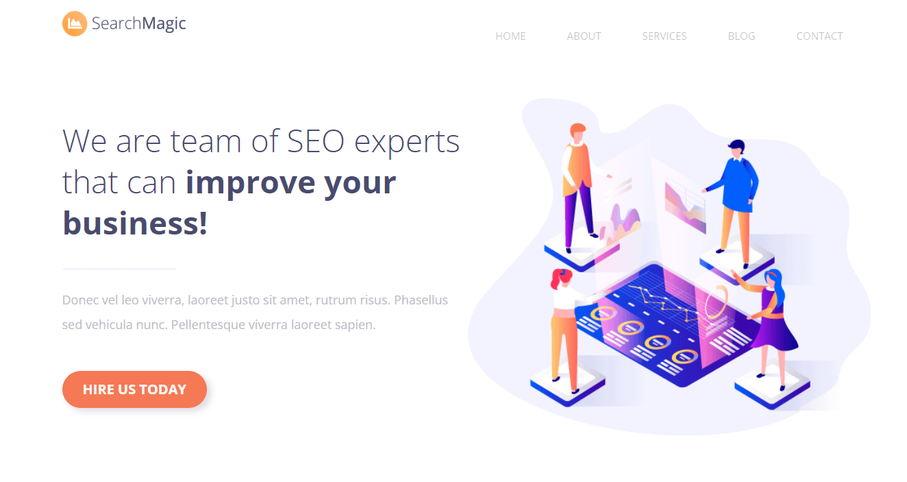SEO Magic is one of the best Elementor Pro templates for SEO agencies and freelancers
