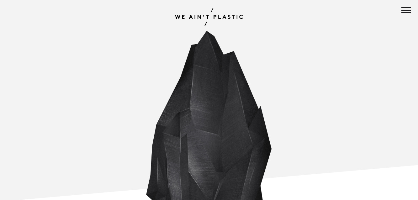 We Ain't Plastic is a one page website example of a UX engineer's portfolio.