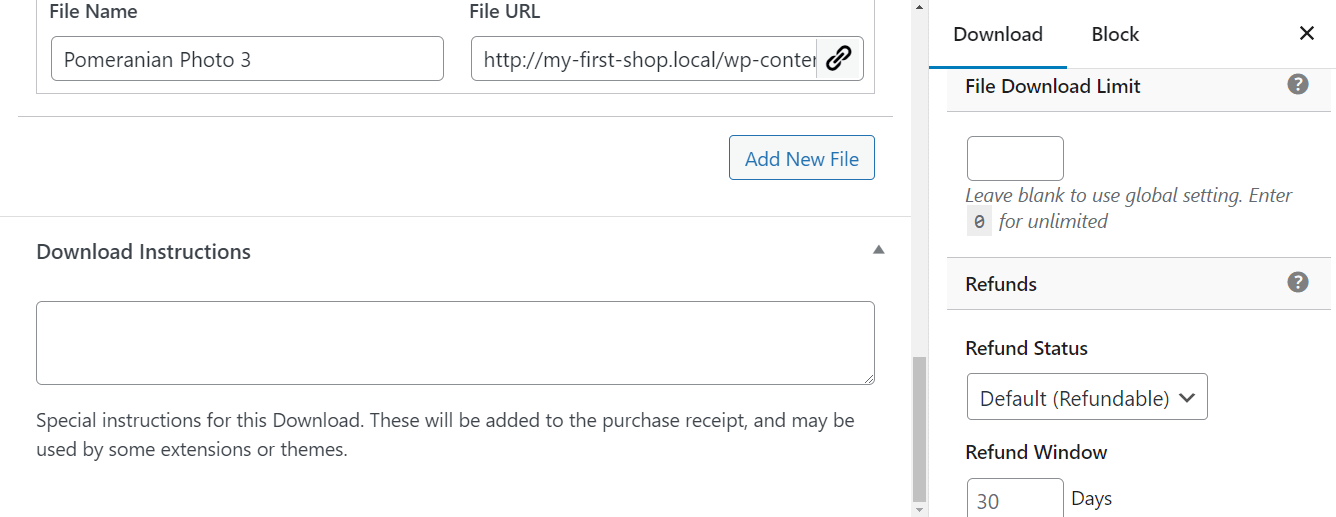 Configuring download settings.