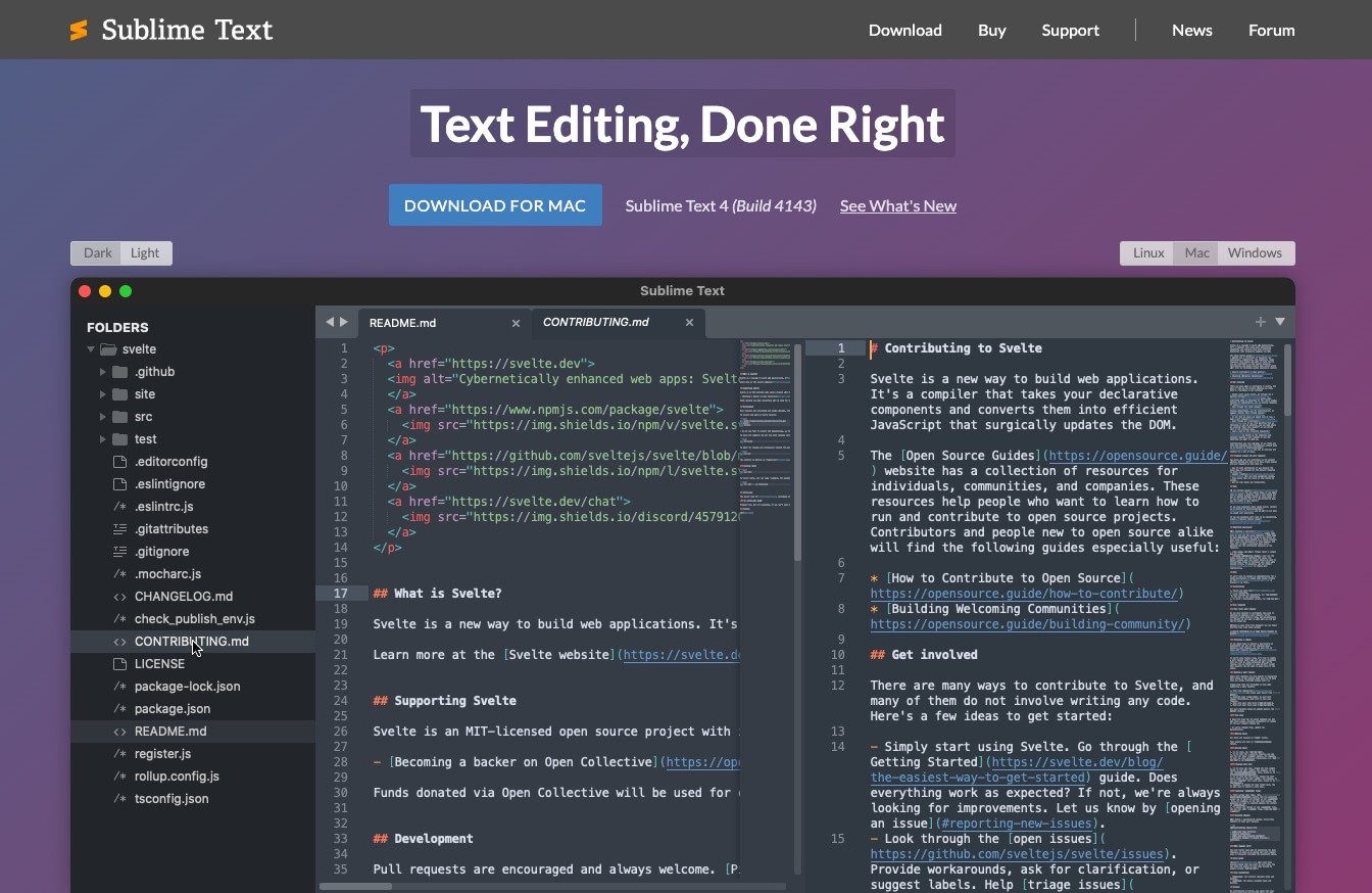 Многие разработчики считают Sublime Text лучшим редактором кода для проектов WordPress.