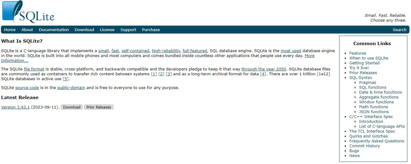 SQLite is among the best database software programs.