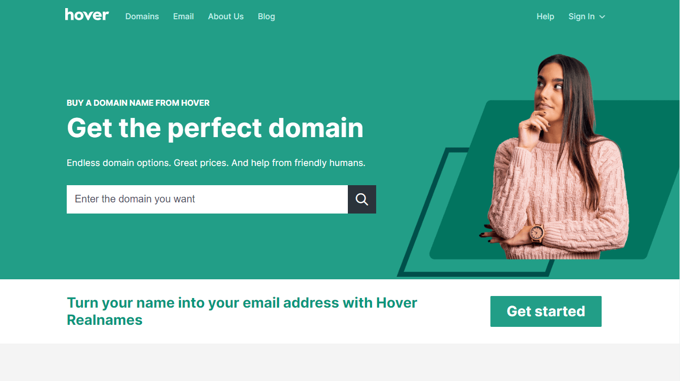Hover is among the best domain registrars.