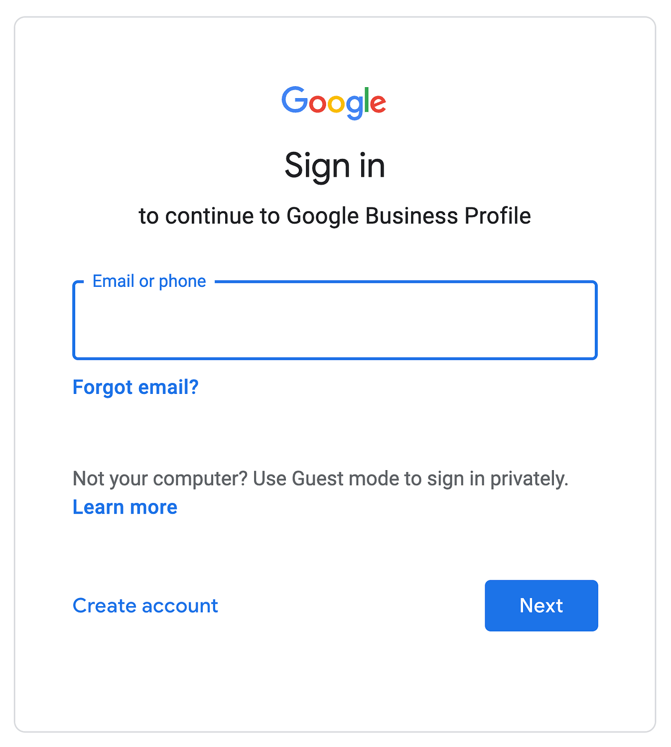 The Sign into Google Account screen.