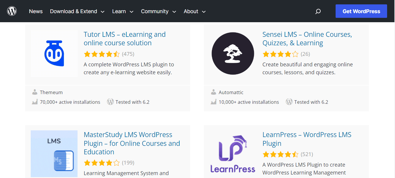 WordPress plugins for education sites.