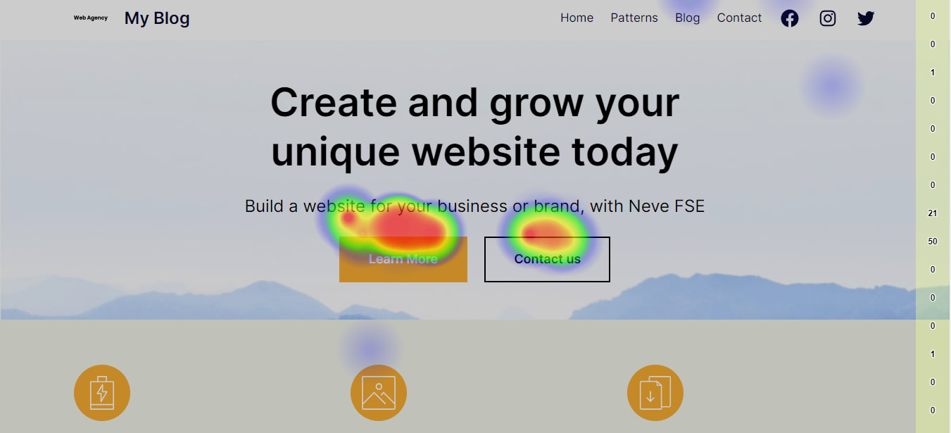 Aurora Heatmap on a page.