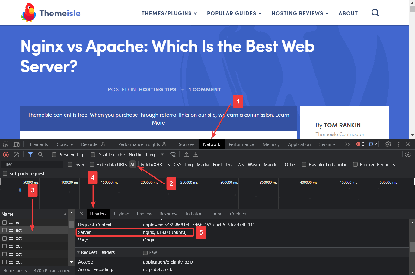 ببینید آیا سایت شما از NGINX یا Apache استفاده می کند.