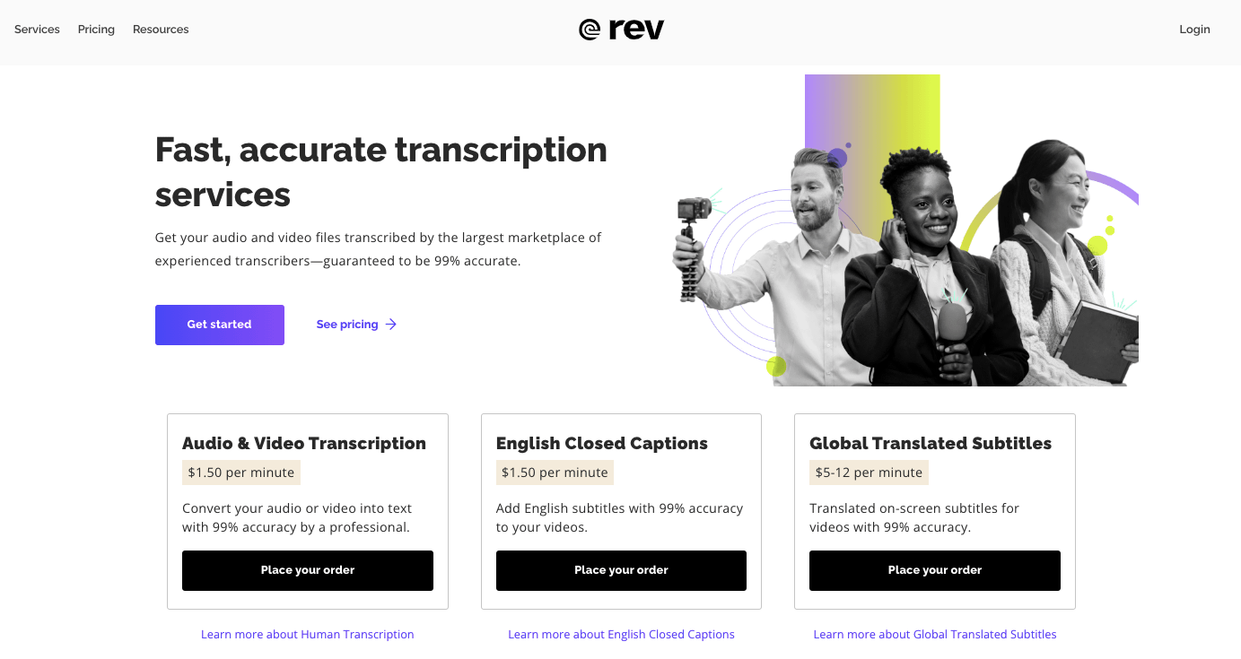 Rev предлагает одни из лучших на рынке услуг транскрипции для WordPress.