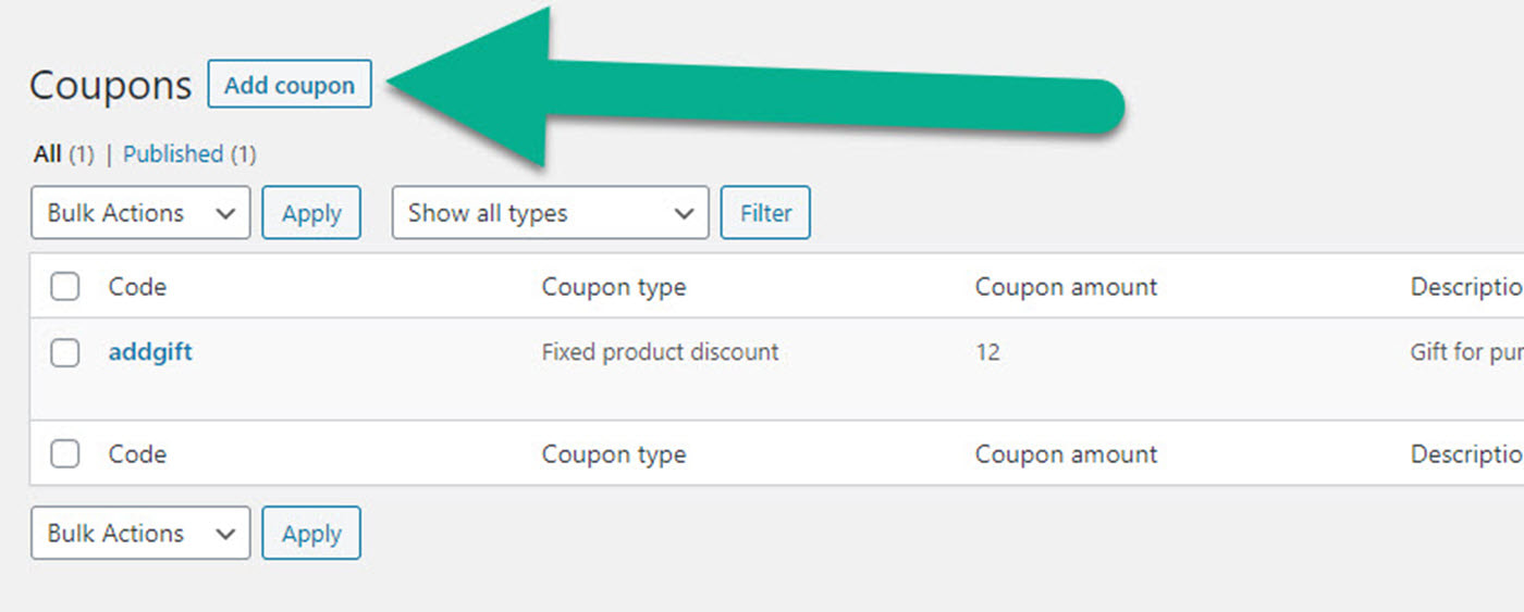 add coupon button
