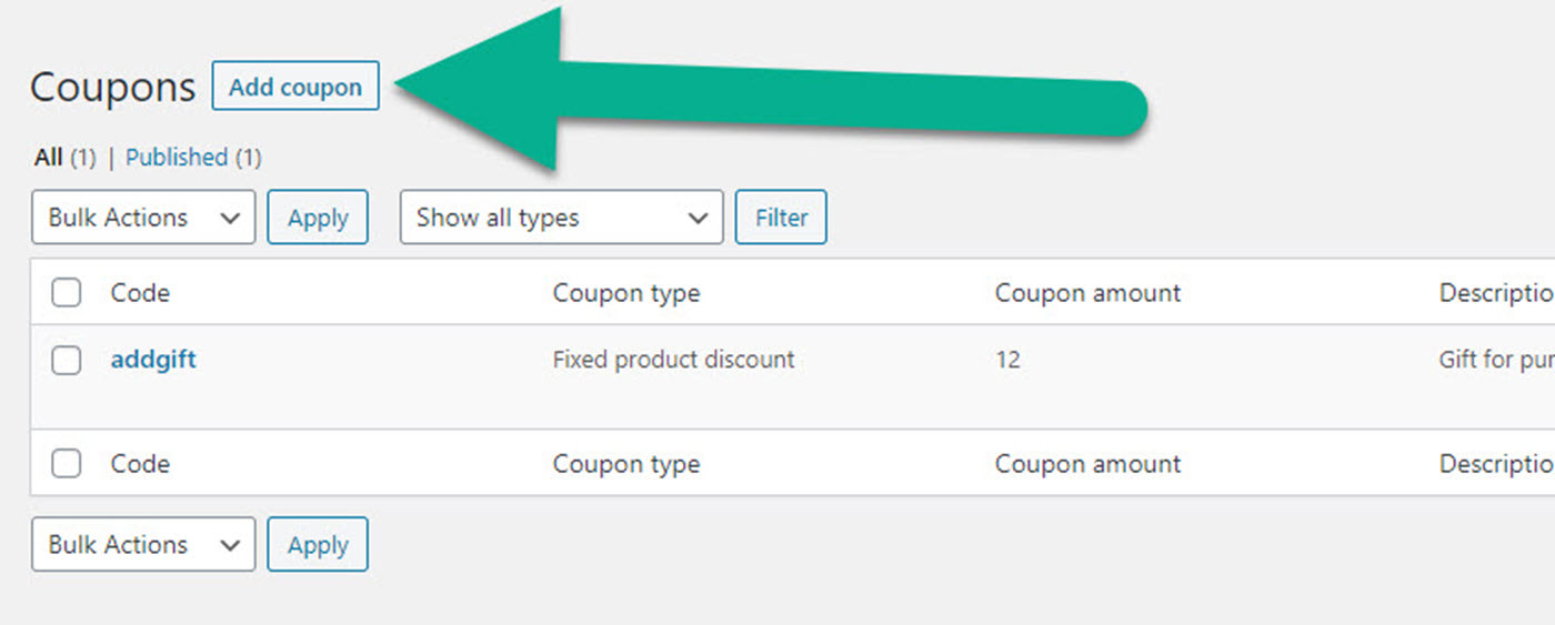 add coupon button