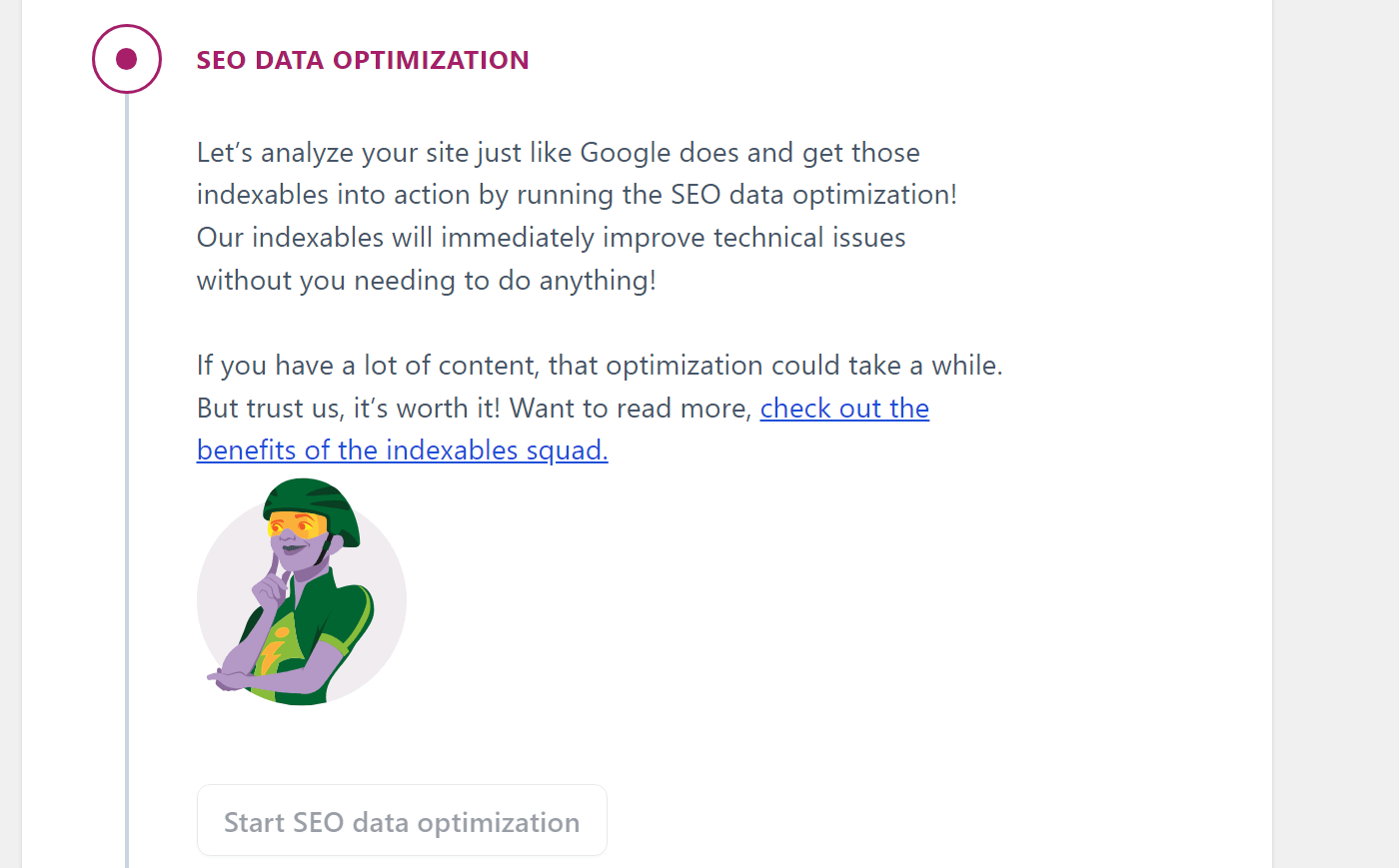 Optimizing existing content for search engines using Yoast.