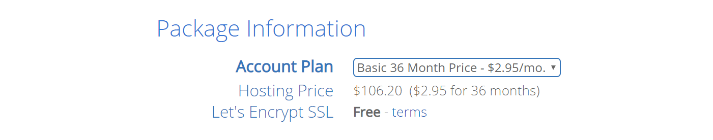 Different hosting contract lengths.