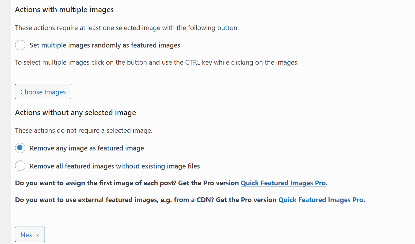 Remove featured images in WordPress.