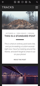 A mobile website built using Tracks.