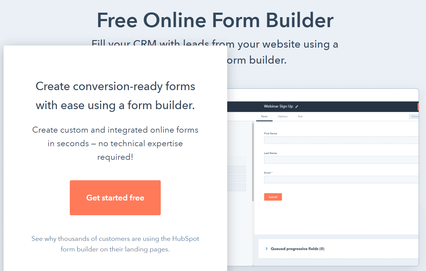 Best online form builder - Hubspot
