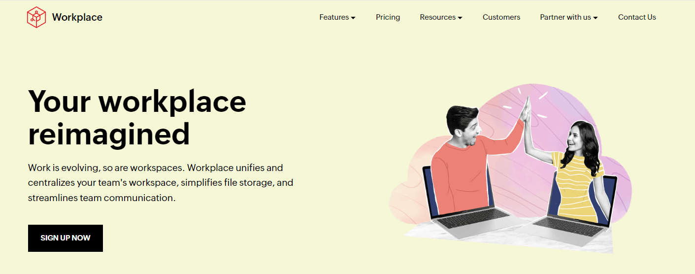 Zoho Workplace homepage.