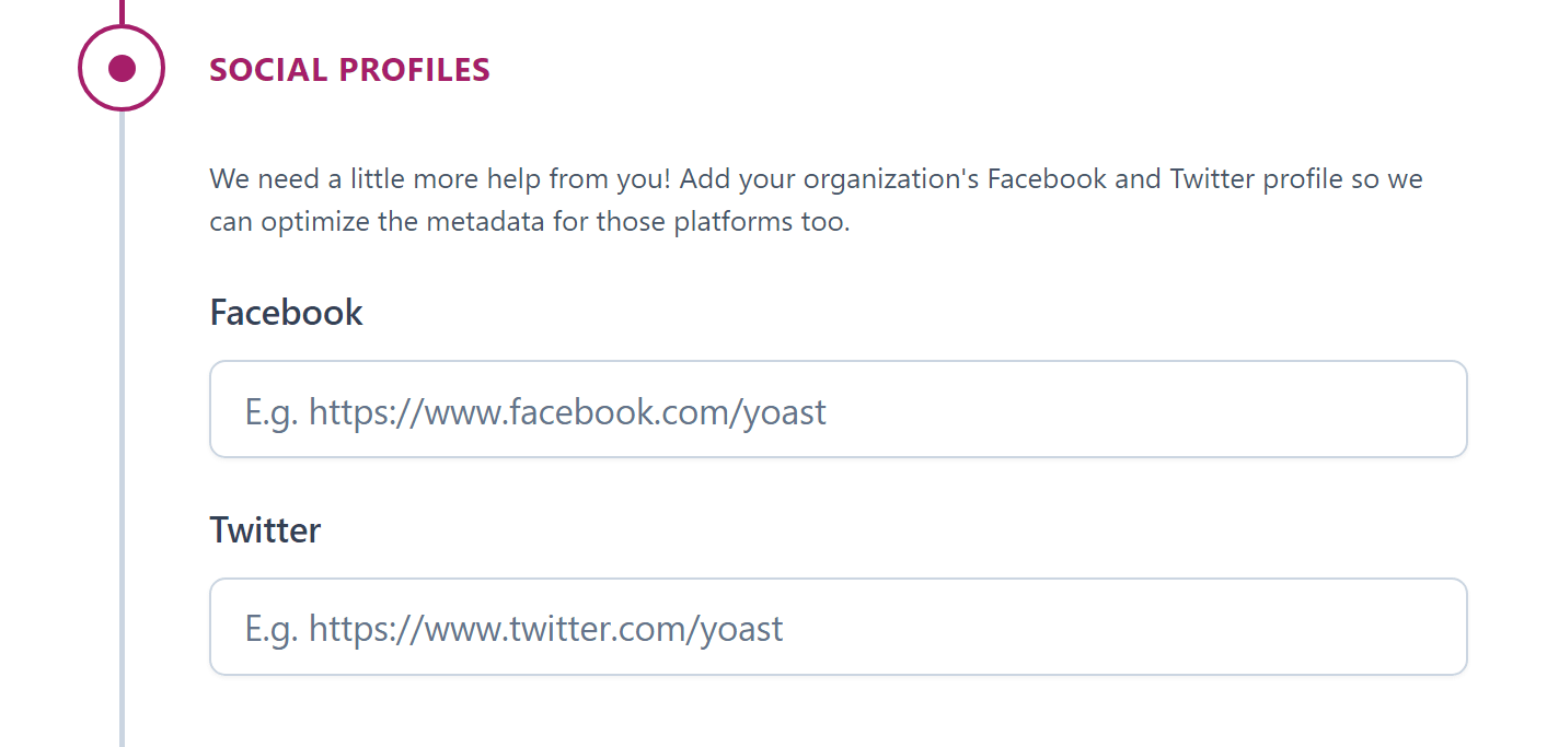 Adding information about social media profiles to Yoast.